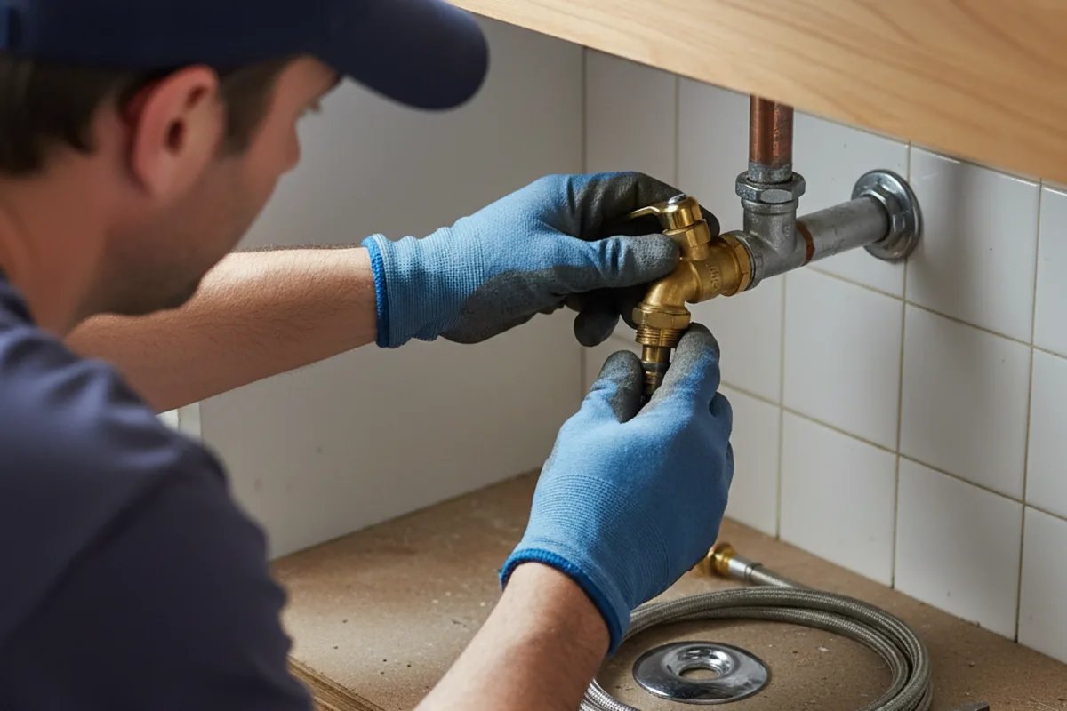 Shutoff valve and fitting work during Emergency Plumbing in Sandyville
